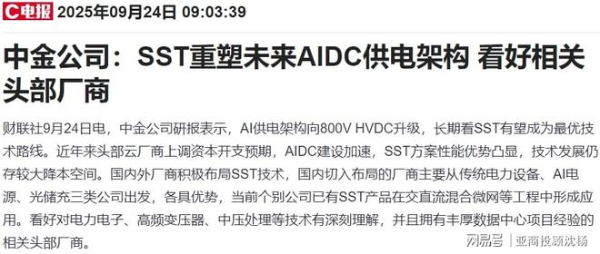 亚商投顾沈杨：AIDC电力设备市场空间增长前景明确(图1)